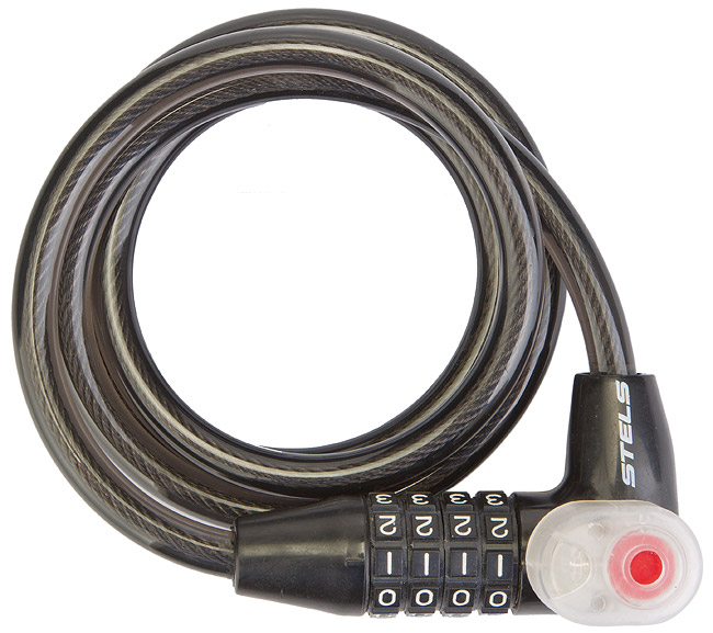 Трос-замок 84608 10x800мм с кодовым замком с подсветкой 540054